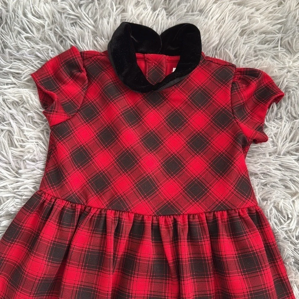 Short sleeve plaid dress with matching diaper cover